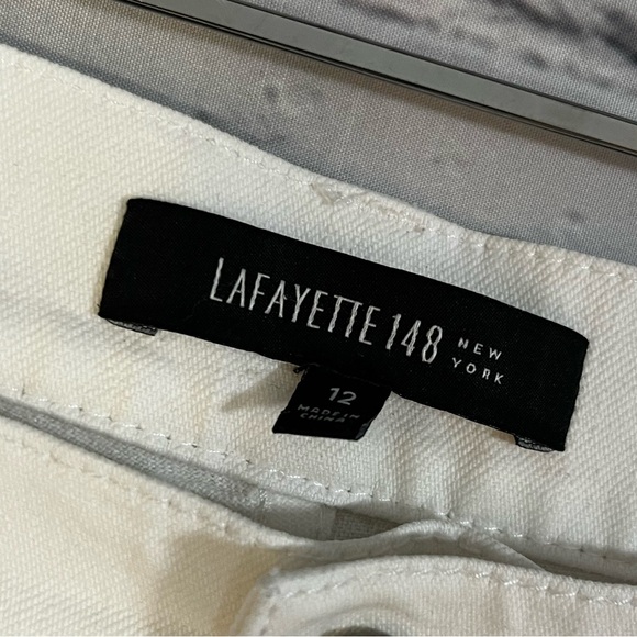 LAFAYETTE 148 White 4 Pocket Front ZipJeans - Sz 12      MSRP $398 - Picture 3 of 4